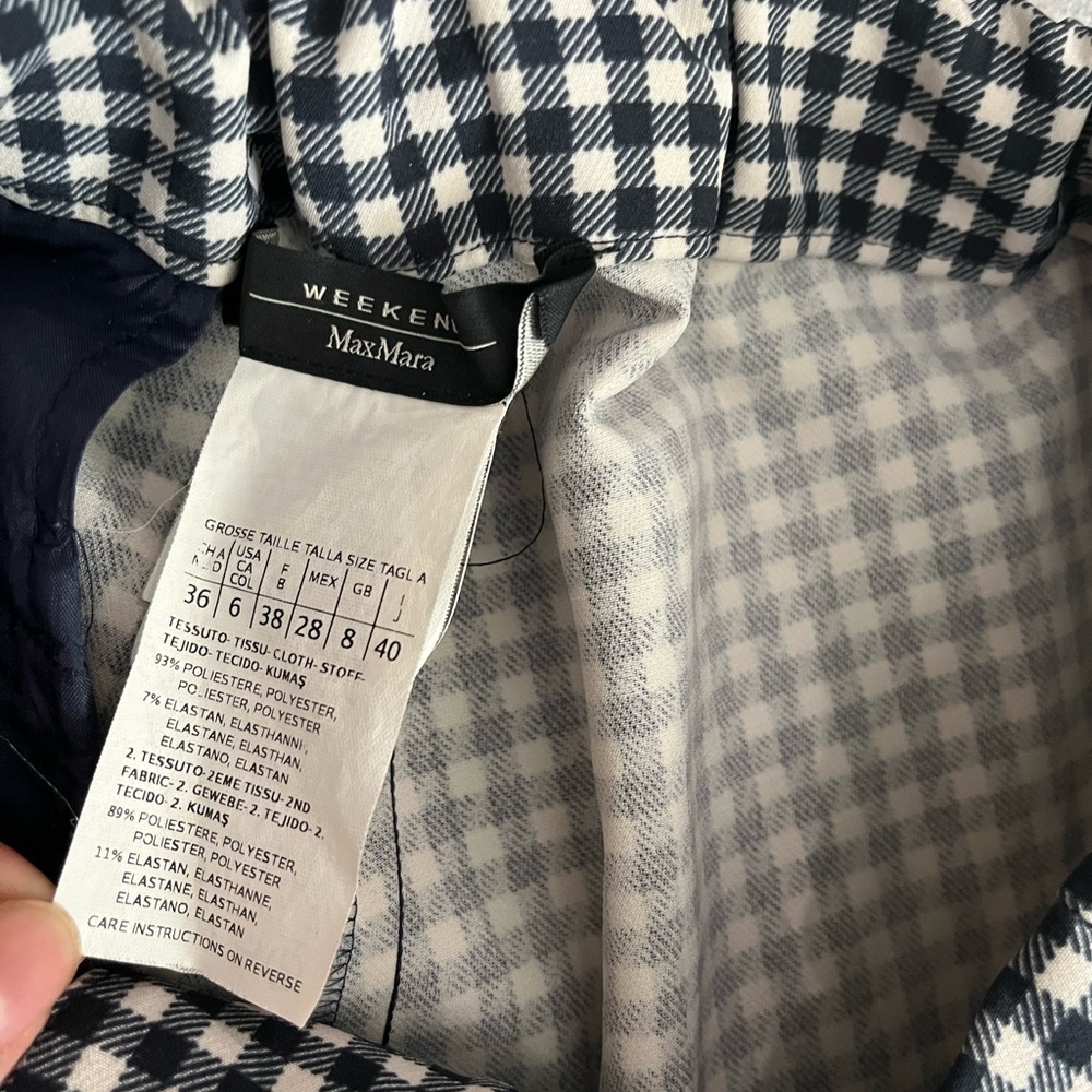 [US6]Weekend MaxMara Black and White Gingham Cropped Ankle Pants - Picture 5 of 11